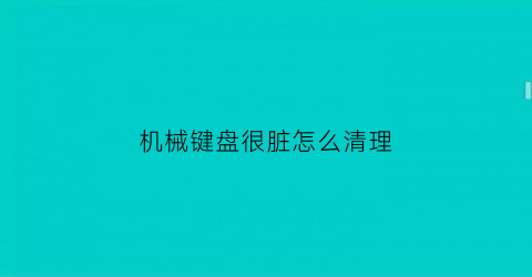 “机械键盘很脏怎么清理(机械键盘灰尘清理教程)