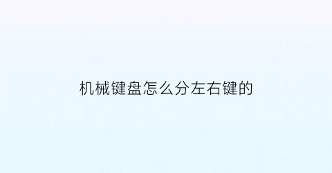 机械键盘怎么分左右键的(机械键盘位置)