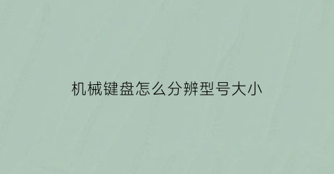 机械键盘怎么分辨型号大小