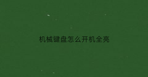 “机械键盘怎么开机全亮(机械键盘怎么开灯)