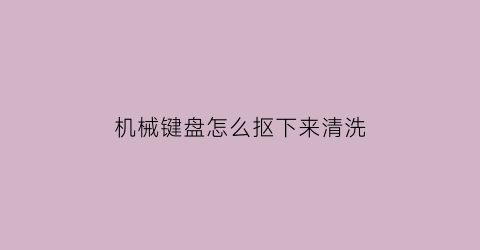 机械键盘怎么抠下来清洗(机械键盘脏了怎么清洗妙招)