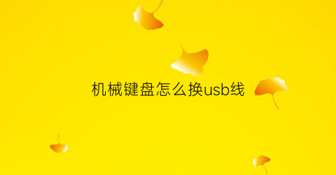 机械键盘怎么换usb线