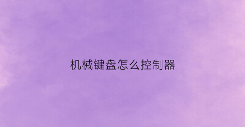 “机械键盘怎么控制器(机械键盘控制板)