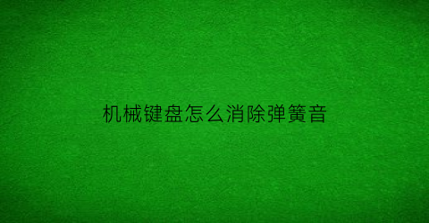 机械键盘怎么消除弹簧音(机械键盘弹簧音用久了会好吗)