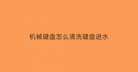 “机械键盘怎么清洗键盘进水(机械键盘进水怎么清理)