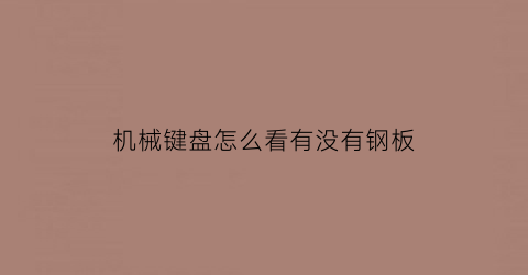 机械键盘怎么看有没有钢板(机械键盘怎么看有没有钢板损坏)