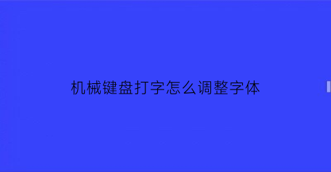 “机械键盘打字怎么调整字体(机械键盘怎么调输入法)