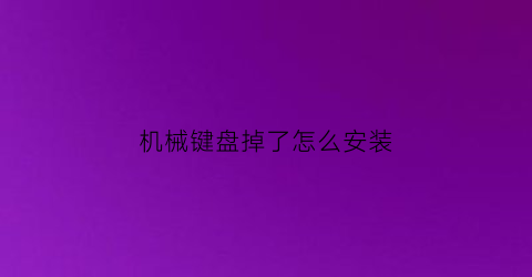 机械键盘掉了怎么安装