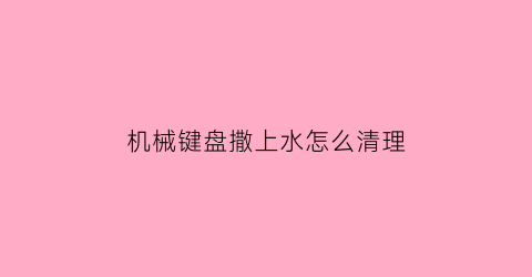 “机械键盘撒上水怎么清理(机械键盘不小心进水了怎么办)