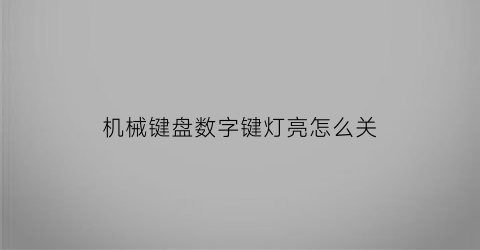 机械键盘数字键灯亮怎么关(机械键盘上面的数字键失灵)