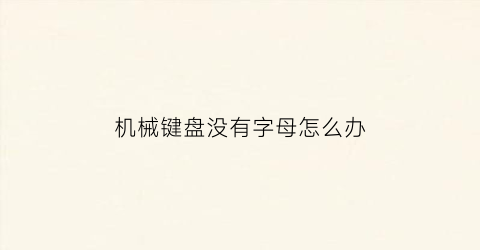 机械键盘没有字母怎么办(机械键盘按字母没反应)