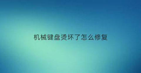 机械键盘烫坏了怎么修复(机械键盘烫坏了怎么修复啊)