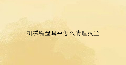 机械键盘耳朵怎么清理灰尘