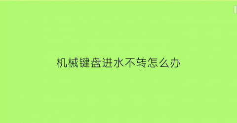 机械键盘进水不转怎么办(机械键盘进水失灵了怎么办)