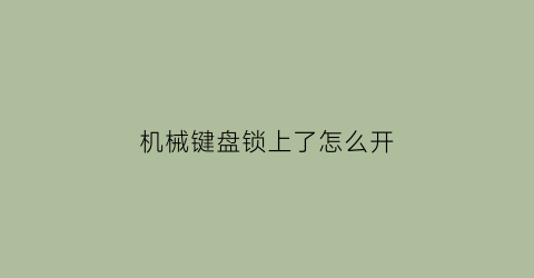 机械键盘锁上了怎么开