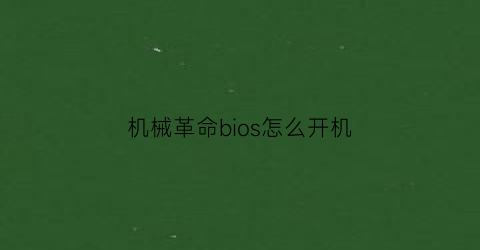 机械革命bios怎么开机