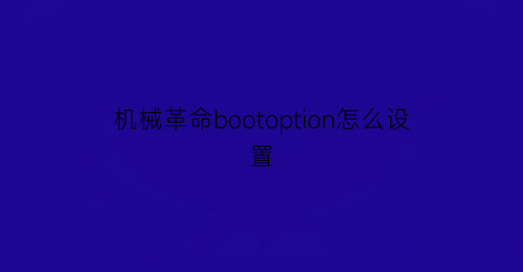 机械革命bootoption怎么设置