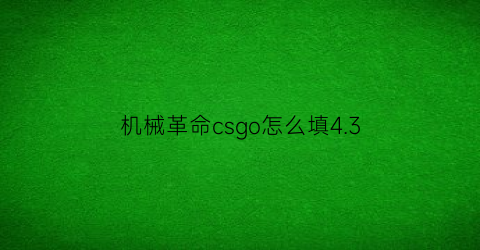 机械革命csgo怎么填4.3