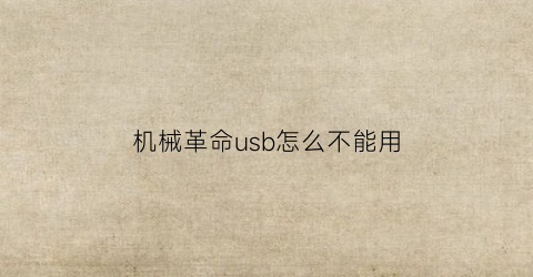 “机械革命usb怎么不能用(机械革命怎么usb启动)