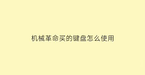 机械革命买的键盘怎么使用