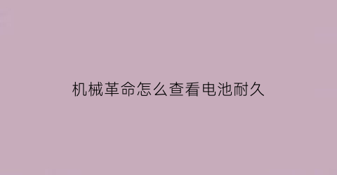 “机械革命怎么查看电池耐久(机械革命的电池容量)