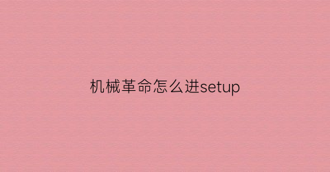 机械革命怎么进setup