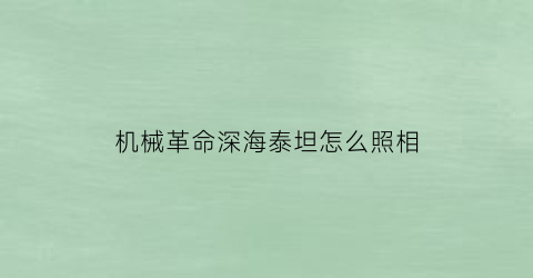 “机械革命深海泰坦怎么照相(机械革命深海泰坦拆机教程)