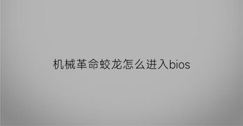 机械革命蛟龙怎么进入bios