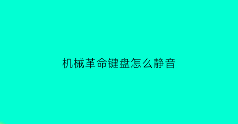 “机械革命键盘怎么静音(机械革命怎么关键盘)