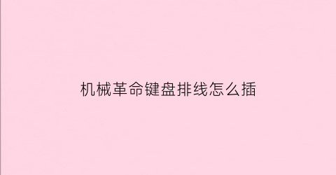 “机械革命键盘排线怎么插(机械革命拆键盘教程)