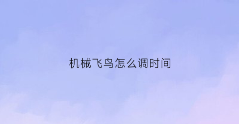 机械飞鸟怎么调时间