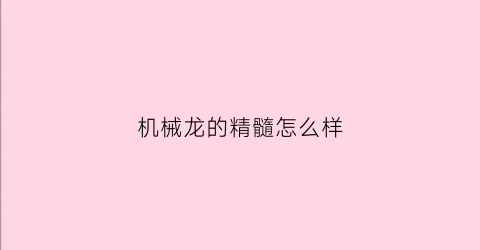 机械龙的精髓怎么样