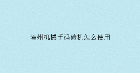 漳州机械手码砖机怎么使用(水泥砖码砖机械手)