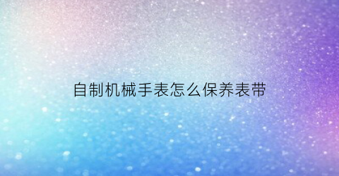 “自制机械手表怎么保养表带(自制机械手表怎么保养表带视频)