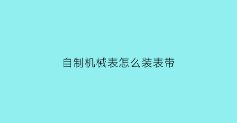 自制机械表怎么装表带(机械表手工)