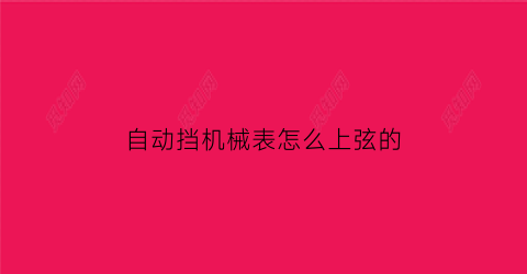 自动挡机械表怎么上弦的(自动机械表怎么放置手表)