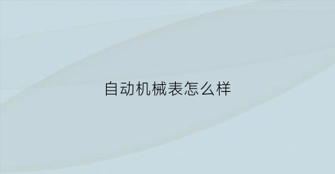 “自动机械表怎么样(圣百年全自动机械表怎么样)