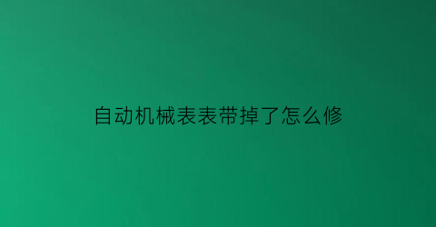 自动机械表表带掉了怎么修