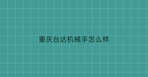 “重庆台达机械手怎么样(重庆台达电子科技有限公司)