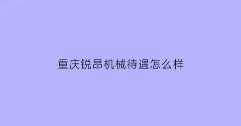 重庆锐昂机械待遇怎么样(锐昂中国)