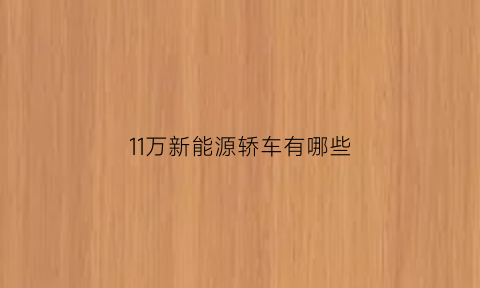 11万新能源轿车有哪些(11万新能源轿车有哪些牌子)