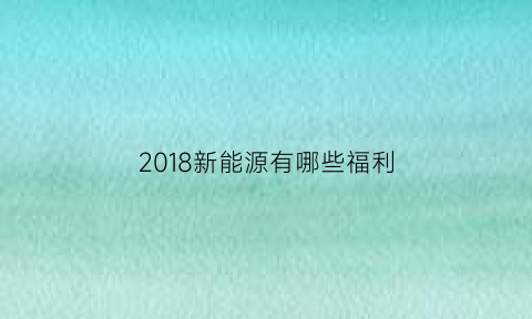 2018新能源有哪些福利