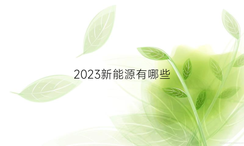 2023新能源有哪些