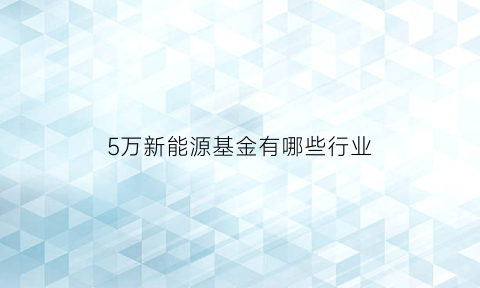 5万新能源基金有哪些行业