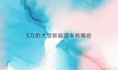 5万的大型新能源车有哪些