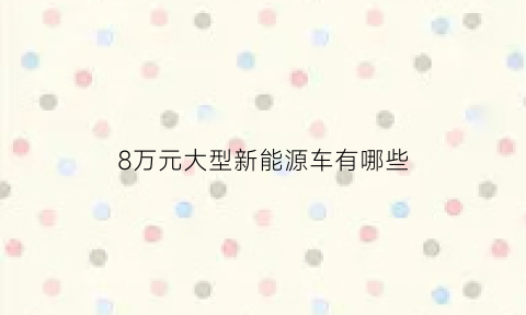 8万元大型新能源车有哪些