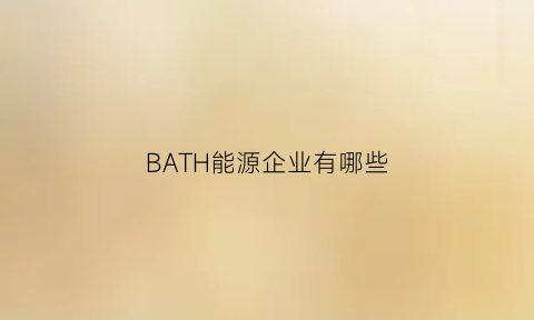 BATH能源企业有哪些