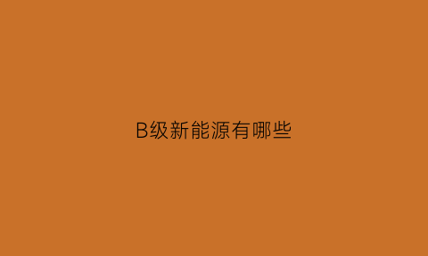 B级新能源有哪些