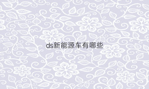 ds新能源车有哪些