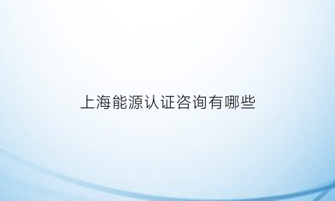 上海能源认证咨询有哪些(上海能源交易)
